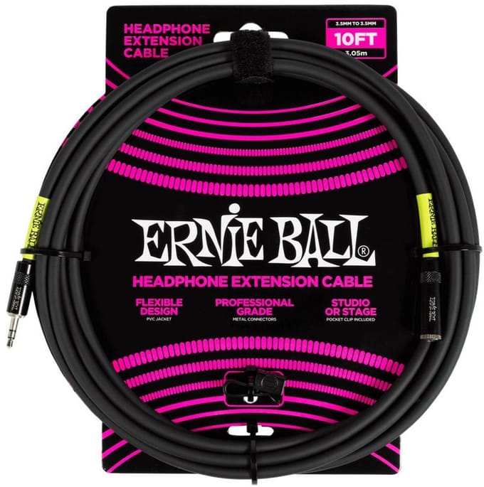 Ernie Ball 6424 Hoofdtelefoon Verlengkabel 3 Meter Minijack 3.5mm naar 3.5mm