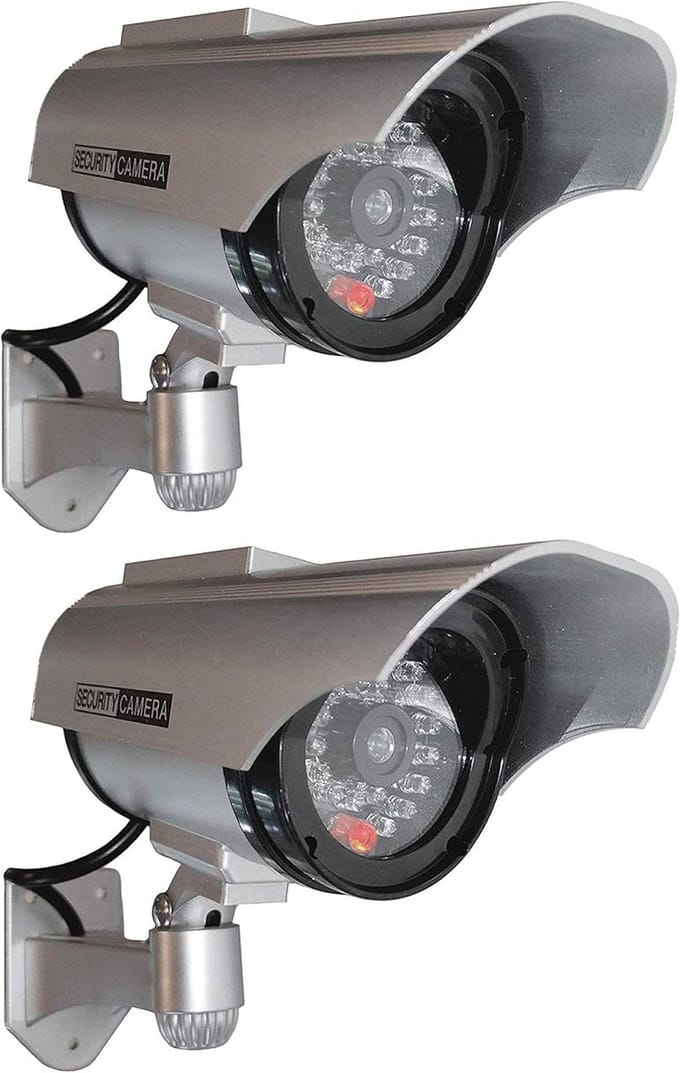 Dummy Camera - Surveillance Camera - Beveiliging Huis - Met Knipperend LED - Dome Vorm - Grijs