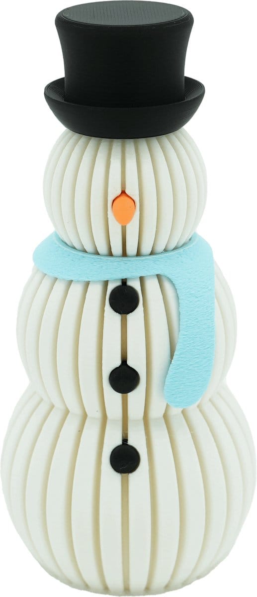 Sneeuwpop beeld – Decoratief object – IJsblauw – 3d geprinte object – Winter woondecoratie – 20CM