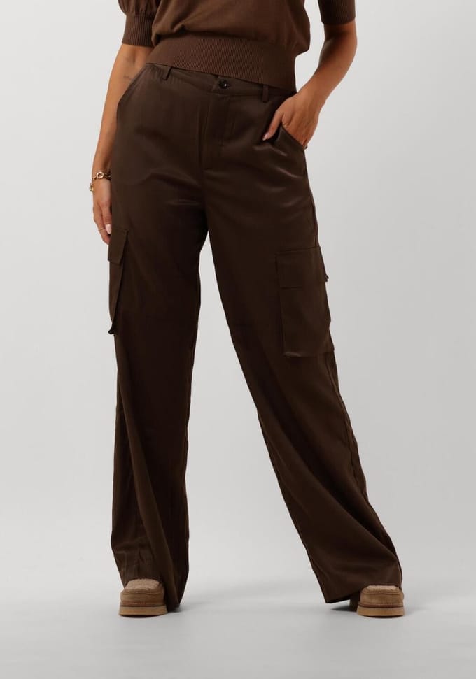 Minus Wendy Wide Leg Pant Broeken Dames - Bruin - Maat 42