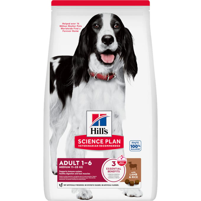 2x14kg Adult 1-6 Medium met Lam & Rijst Hill's Science Plan Hondenvoer