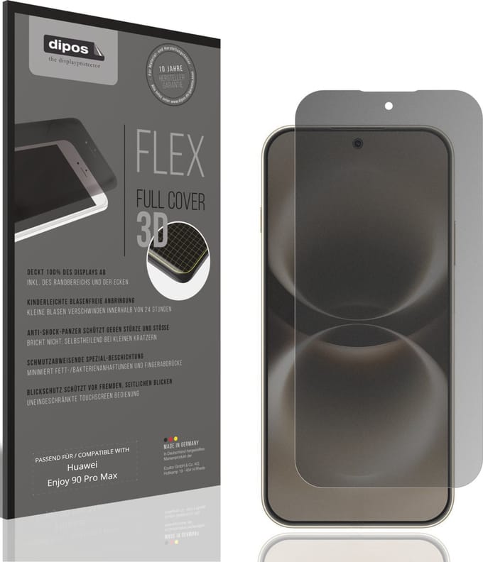 dipos FLEX – Matte Privacy Screenprotector geschikt voor Huawei Enjoy 90 Pro Max | Volledige Schermbescherming | Case-Friendly