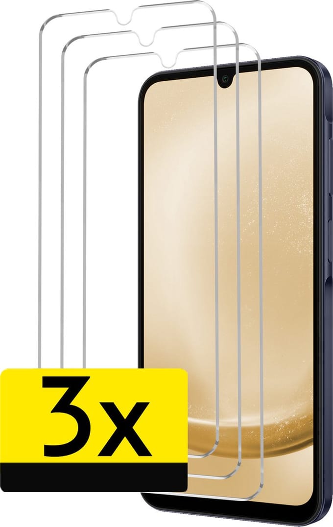 Screenprotector - Geschikt voor Samsung Galaxy A25 - 3 Stuks - Extra Sterk - Beschermglas - Gehard Glas - Tempered Glass - Screen Protector