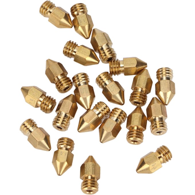 Kit de 20 buses MK8 1,75 mm Filetage M6 Buses d'extrudeuse polies avec boîte de rangement pour imprimante 3D brown