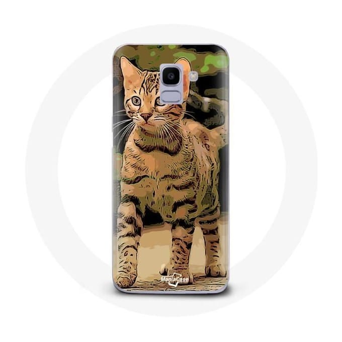 Coque pour Samsung Galaxy A6 2018 Bengal Race de chats dessin Animé