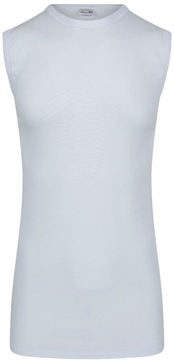 Beeren Mouwloos heren shirt +5cm extra lang wit maat M