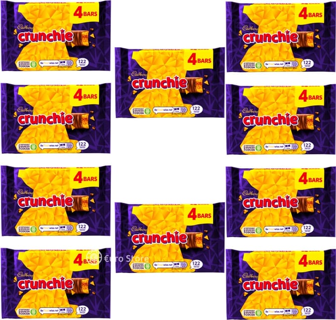 Cadbury Crunchie 10 x (4 x 26.1g = 104.4g) - (Honingraat) - (Chocolade) - (England) - (Engeland)