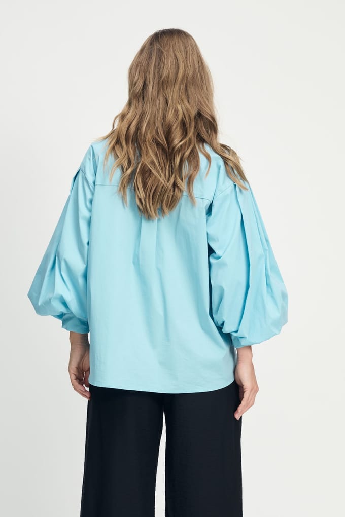 POM Amsterdam Blouse - Poplin Sky Blue Taglia: 38 | Magliette intime Outlet | Donna | Blu