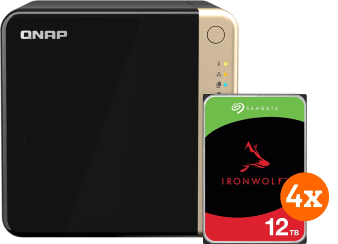 QNAP TS-464-8G + Seagate Ironwolf 12TB 4-Pack