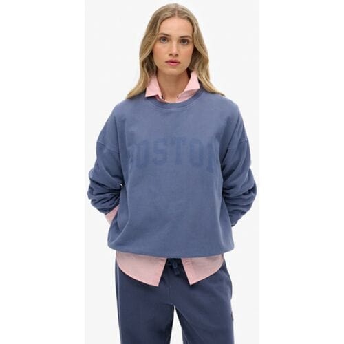 Superdry Athletic Essentials Relaxed Crew Sweatshirt Blauw Grootte: 36