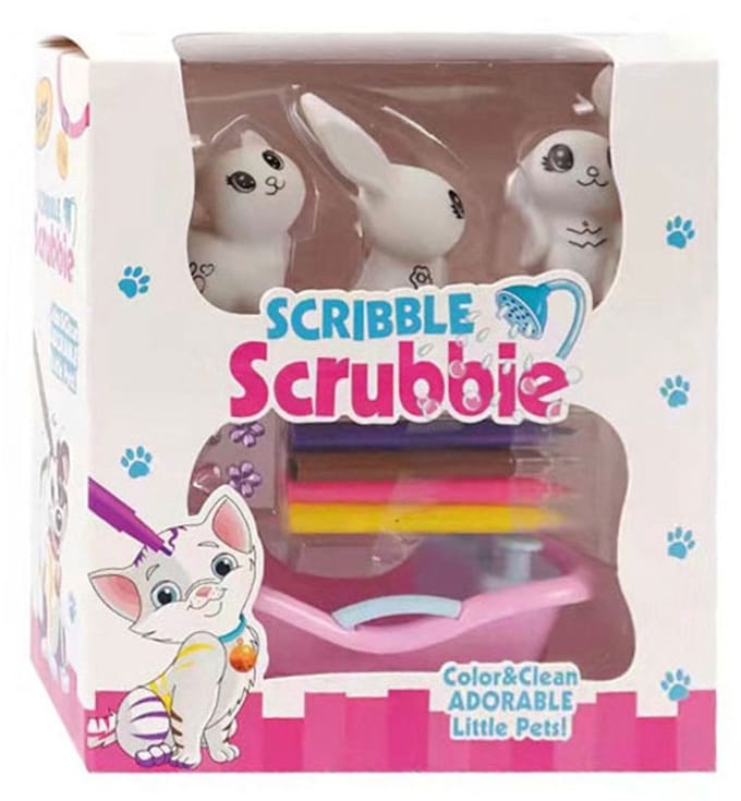 Scribble Crubbie Inkleurdiertjes met Bad