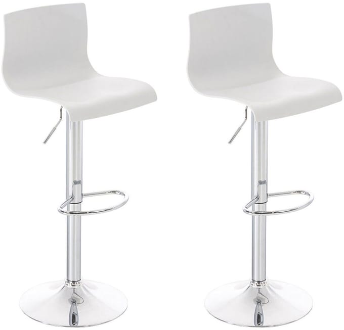 CLP Hover Set van 2 barkrukken - Kunststof wit
