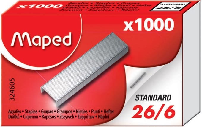 Maped nietjes 26/6, doos van 1.000 nietjes