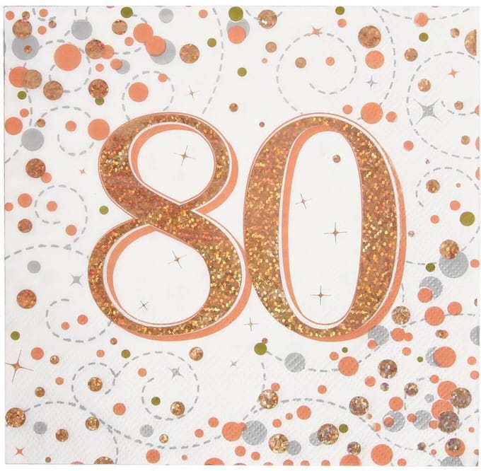Oaktree - Servetten - 80 jaar Rose Gold (16 stuks)