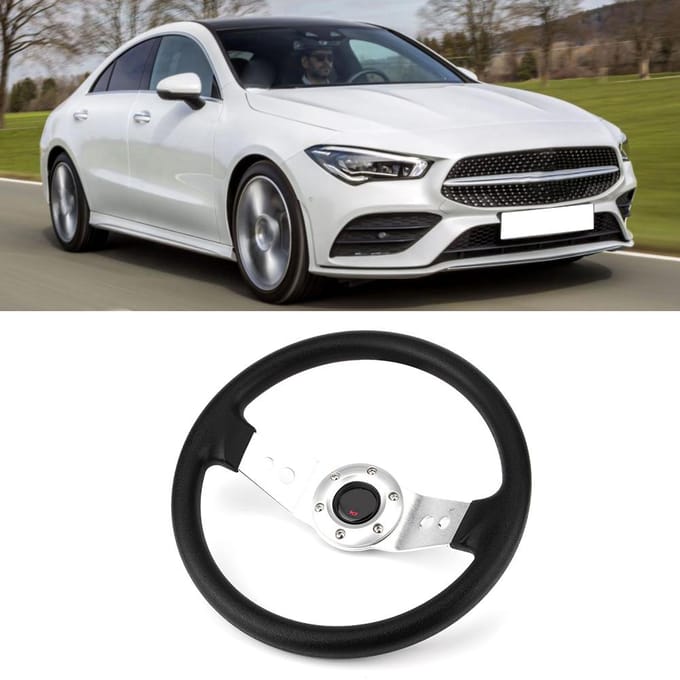 Stijlvol Uniek Auto Universeel Stuurwiel Accessoires Auto Onderdelen Zwart en Zilver white