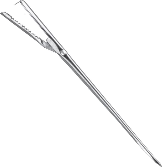 Triangle Lardeernaald met Handig Klepje – 19,5 cm – RVS – Vaatwasserbestendig