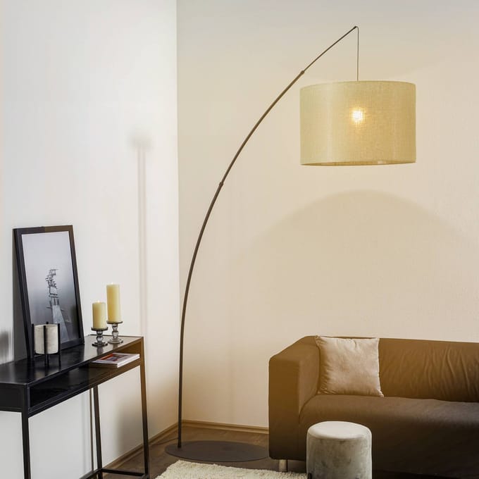 TK Lighting Vloerlamp Moby Green met textiel kap