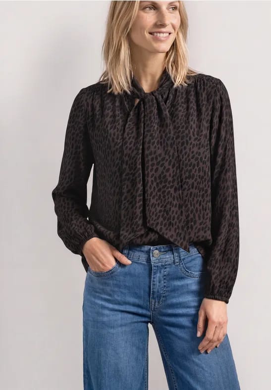 Blouse met lange mouwen en strikdetail