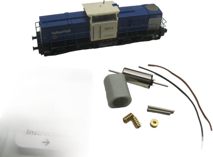 micromotor NF011C ombouwset voor Fleischmann V110 DR, DR 110-112, 114, DB 203-204, RRF/BAM 20, u.a.