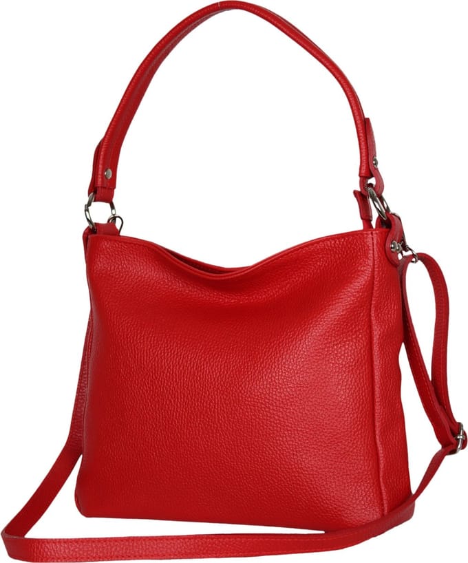 AmbraModa GLX35 - Italiaans handtas schoudertas crossbodytas van echt leer rood