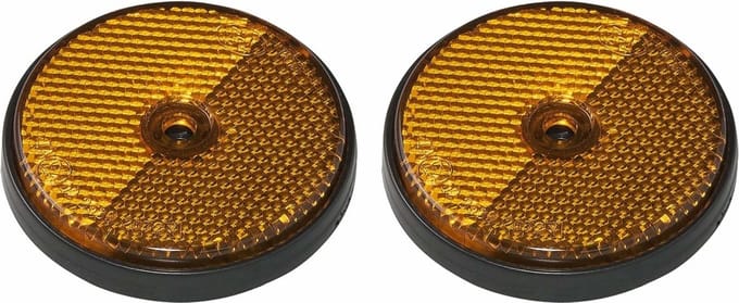 Pro Plus Reflector - set 2x - oranje - schroefbevestiging - 60mm - rond