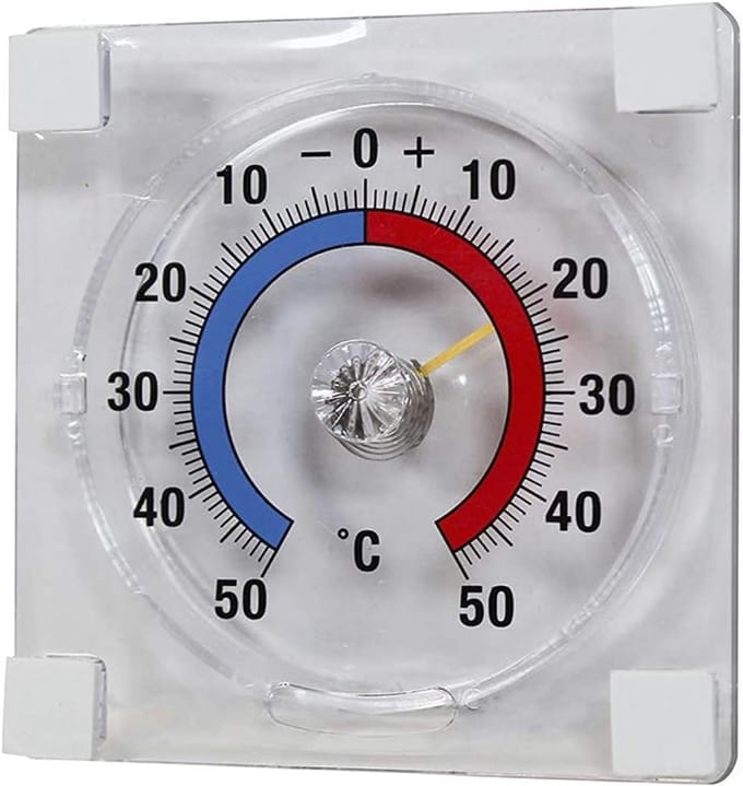 Kwikvrije Stick-on Thermometer voor Buitenkant Raam -50°C tot +50°C