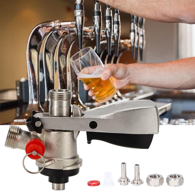 G5/8 S Type Tapbier Fustkoppeling Dispenser met Overdrukklep Huisbrouwsysteem black