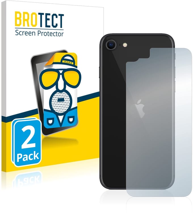BROTECT - Screenprotector voor Apple iPhone SE 2 / SE 3 (Achterkant) - Folie Beschermfolie matte 2 Stuks