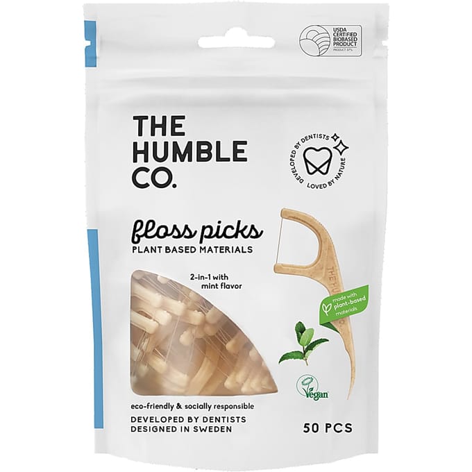 Humble Floss Picks Munt 50 stuks - Enkele draad