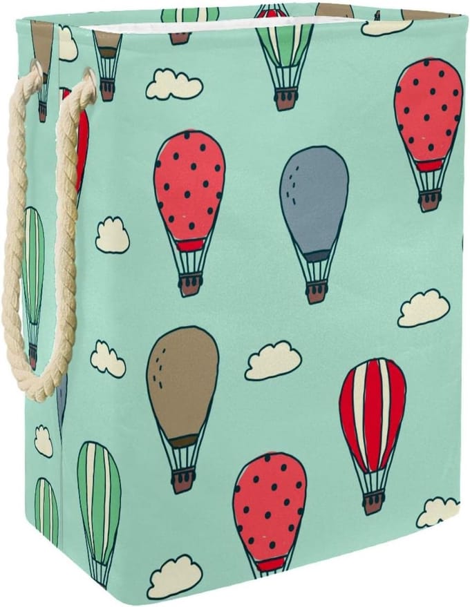 Waterdichte wasmand - Vuile wasmand - Was sorteren - Verstevigde bodem - 49x30x40.5 cm - Meerkleurig