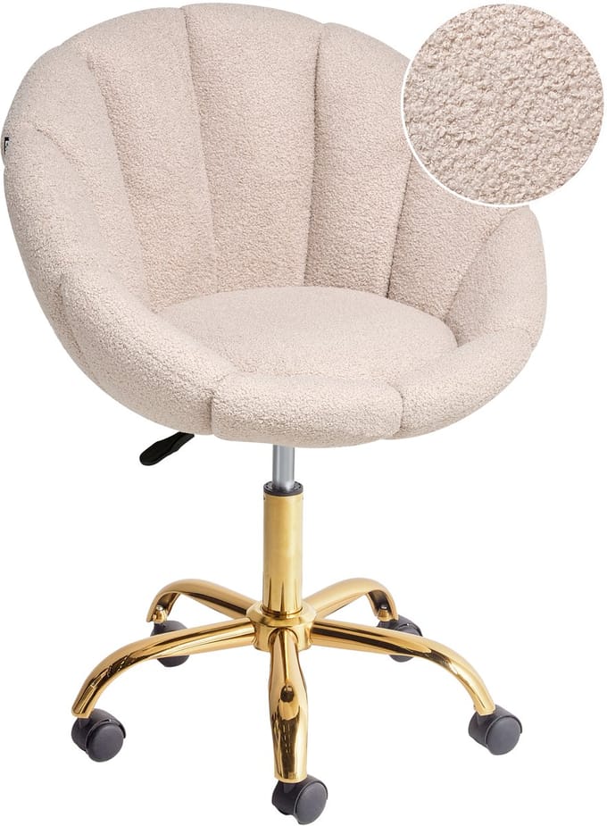 ANNABELLE - Bureaustoel - Beige - Bouclé