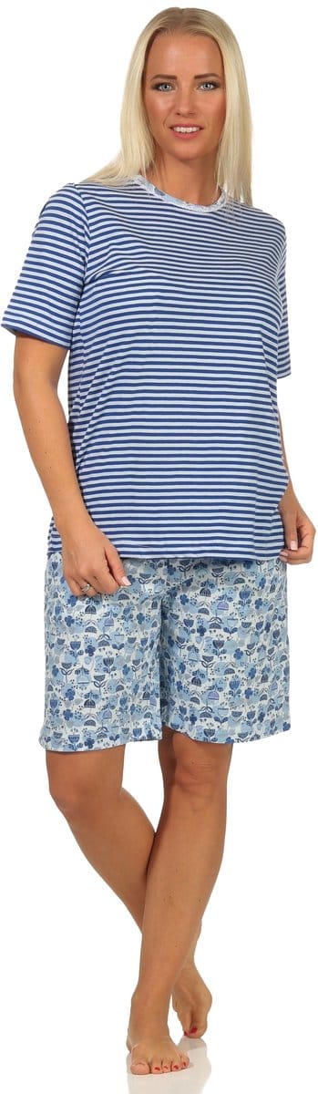 Elegante dames shorty pyjama korte mouw met kanten randje - ook in oversize