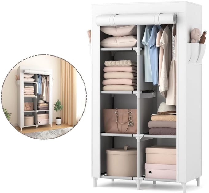 Dressing Kasten - Kledingkast - Kledingkasten Slaapkamer - Organizer - Wit