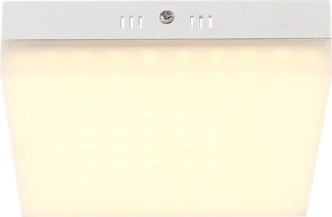 LED-plafondlamp, plafondlamp, woonkamerlamp, hoekig, wit, aluminium, H 4,5 cm