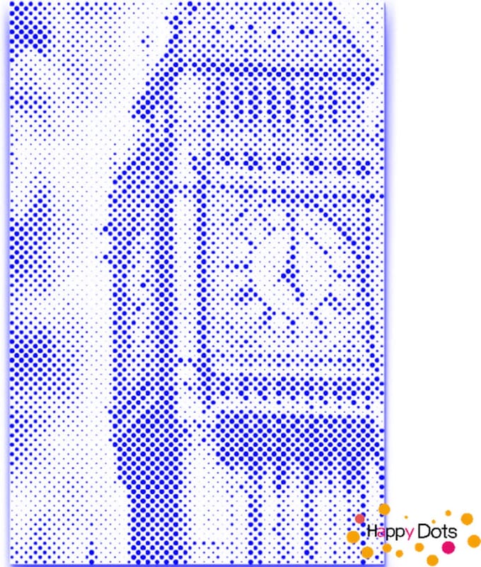 HappyDots DOT Painting Big Ben closeup - Stippelschilderij 20x30cm