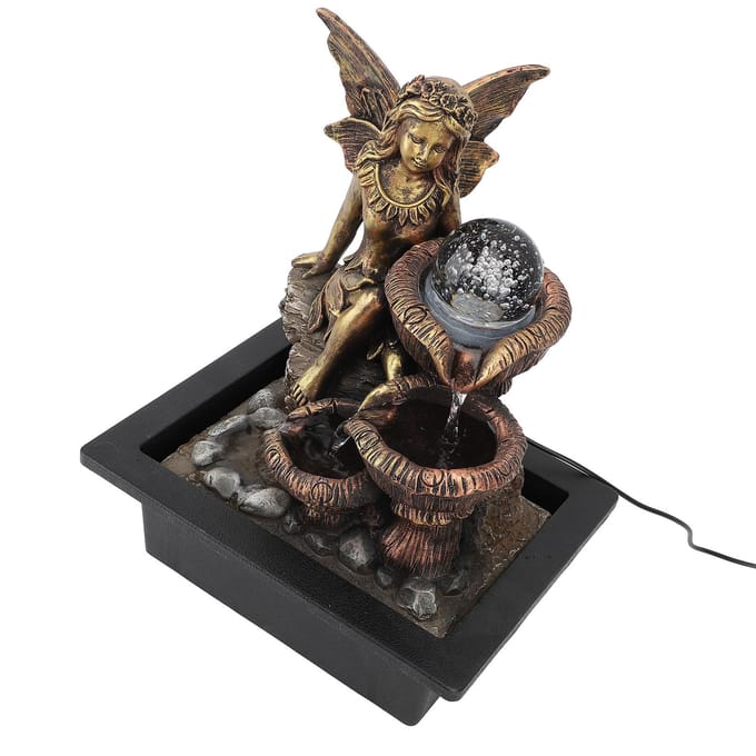 Tafelbladfontein USB Stille Pomp Verhoog Luchtvochtigheid Decoratieve Desktop Watervalfontein met LED black