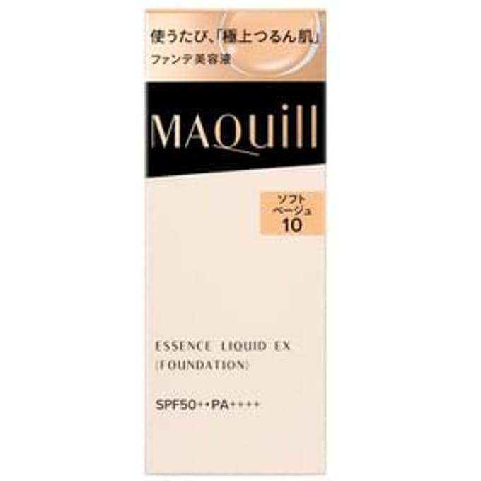 Shiseido - Maquillage Essence Liquid EX Foundation SPF 50+ PA++++ Soft Beige 10 - 24ml