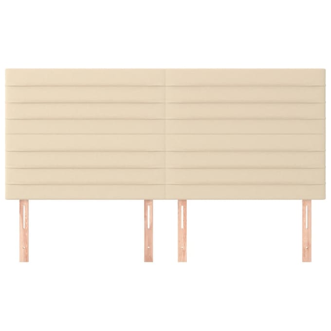 vidaXL - Hoofdbord - crème - 200x5x118/128 - cm - stof
