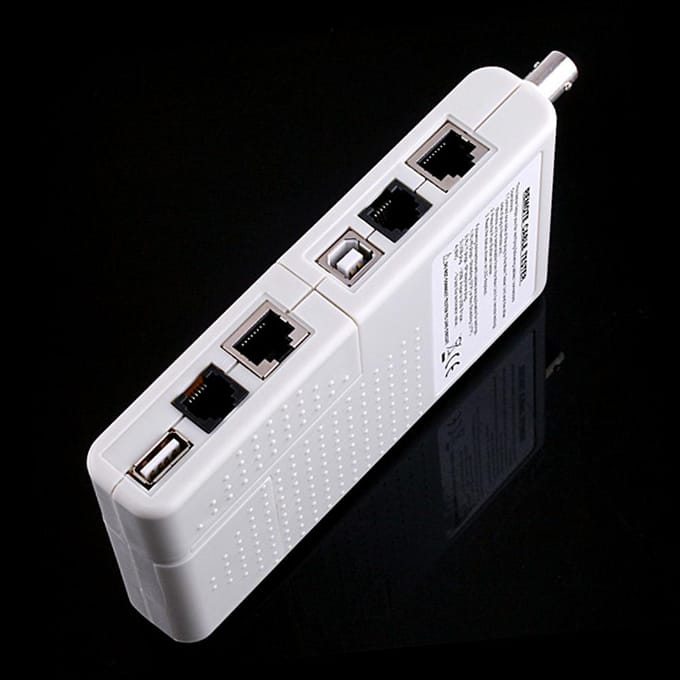 4-in-1 externe RJ11 RJ45 USB BNC LAN netwerk telefoon kabel tester meter apparaat machine gray