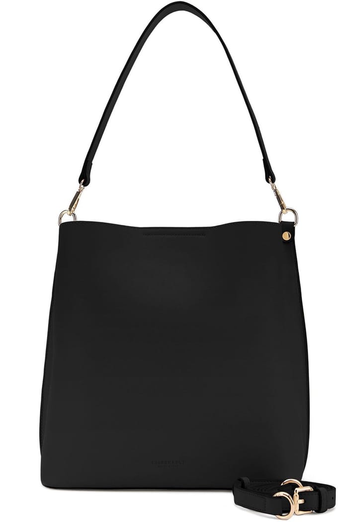 SEIDENFELT MANUFAKTUR Schoudertas Lilla Ro Midi Hobo Bag Black Zwart