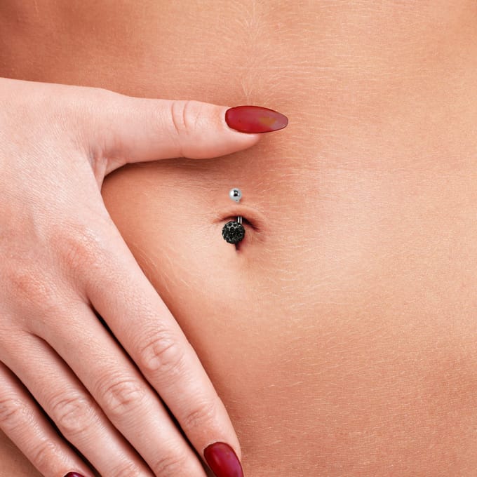 Piercing Navel Crystal Preciosa White Silver 925