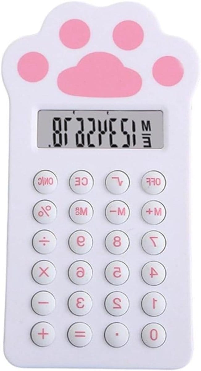 Mini Rekenmachine - Zakcalculator - Studenten Hulp - Draagbaar Ontwerp - 13.5 cm - Kat Klauwen