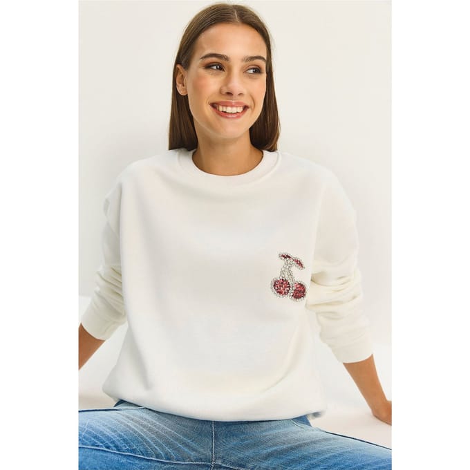 Geborduurd Crew Neck Sweatshirt