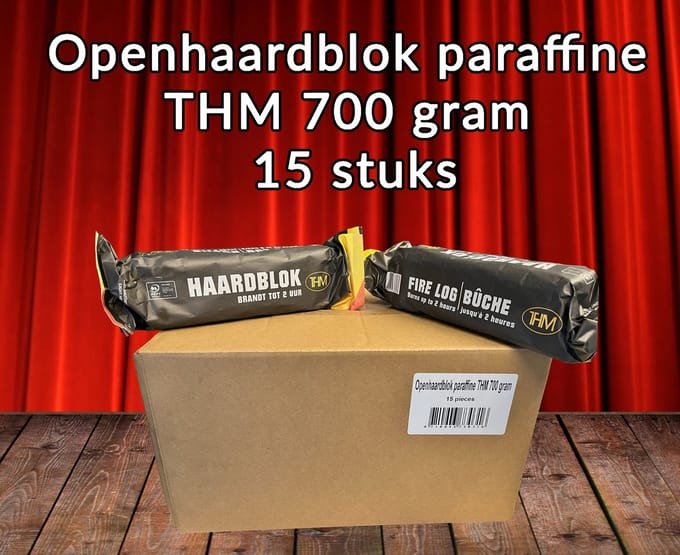 THM Openhaardblokken Paraffine – 15 stuks – 700g per blok – Brandduur 1,5-2 uur