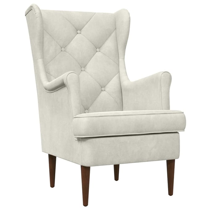 vidaXL - Fauteuil - Crèmekleurig - Fluweel