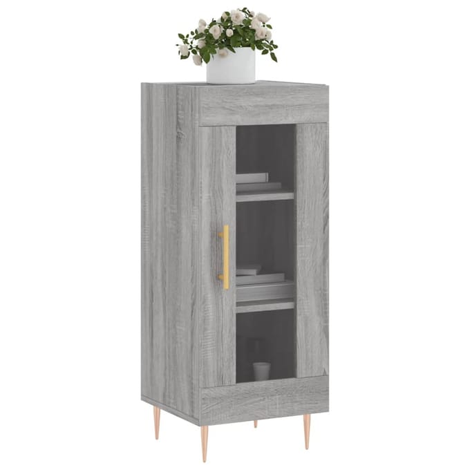 vidaXL - Dressoir - 34,5x34x90 - cm - bewerkt - hout - grijs - sonoma - eikenkleurig