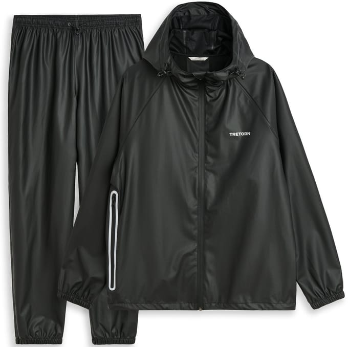 Zwart ademende regenpak Packable Rainbreaker van Tretorn L