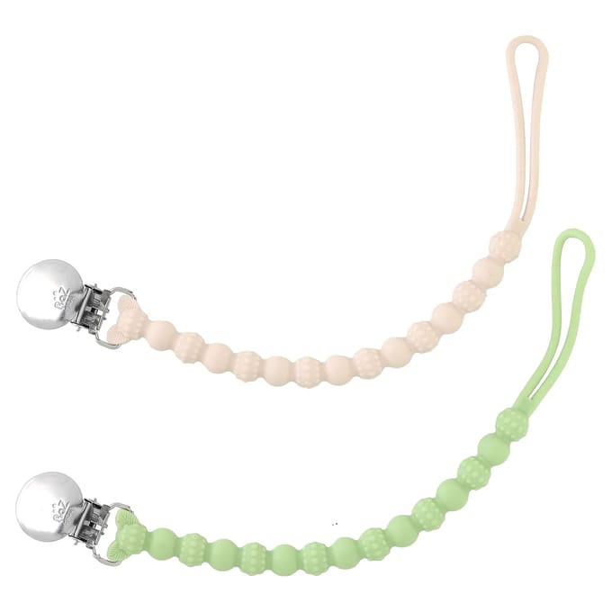 Razzies Speenhouder, 0M+, Groen/Beige, 2 Houders white