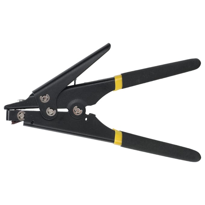 Draagbaar Nylon Kabelbindertool Verstelbare Spanning Plastic Kabelbinder Bevestigings- en Knipgereedschap Zwart