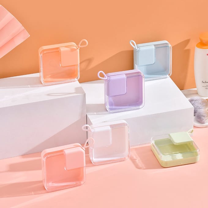 6 Stuks Make-up Spons Houder, Bladerdeeg Schoonheid Blender Houder Geval Herbruikbare Make-up Poeder Bladerdeeg Doos, Make-up Spons Beschermende Container Opbergdoos voor Reizen